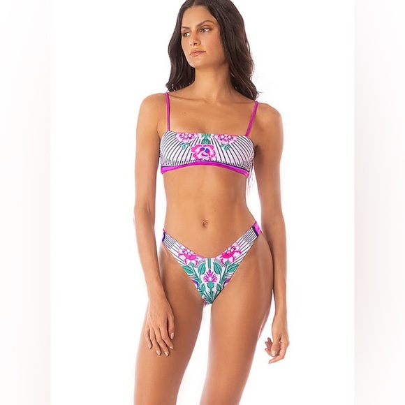 Maaji Reversible Cerise Bouquet Bikini Set Medium B2065 - Picture 1 of 5